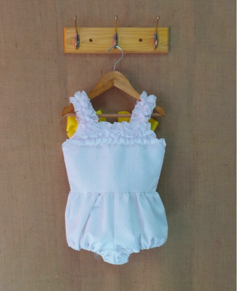 Nini Knit White Brocade Bloomer