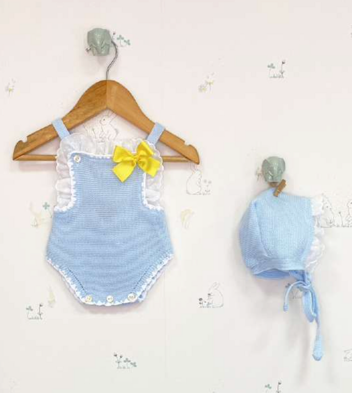 Baby Blue Knit Romper