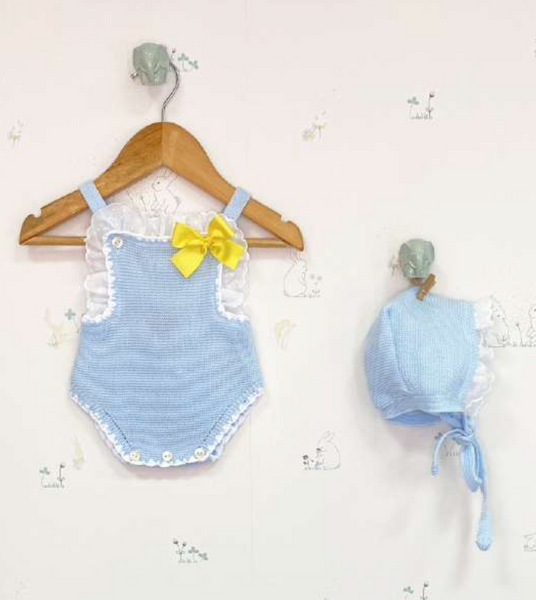 Baby Blue Knit Romper