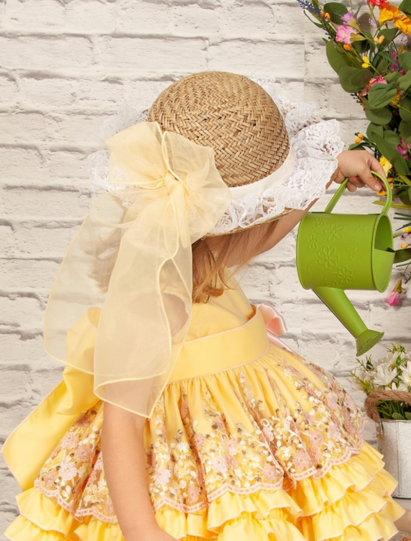 yellow ribbon dress shop Sonata Straw Hat with Yellow Ribbon – Layla's Boutique
