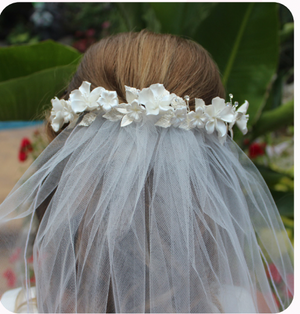 Floral Crown with Attached Veil