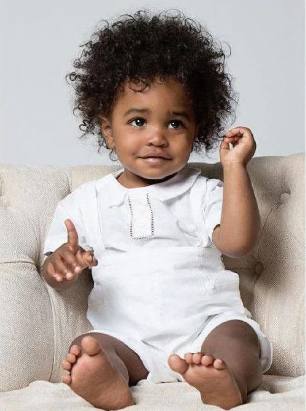 Boy's Linen Outfit with Suspenders