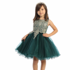 Infant Pageant Dress with Gold Lace