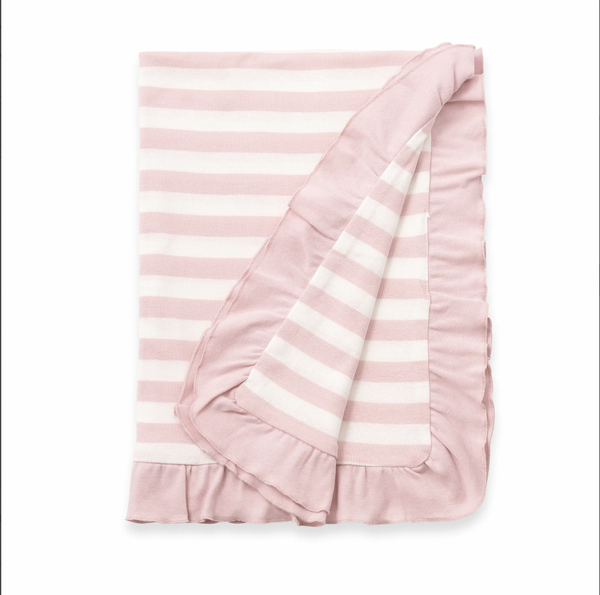 Pink Stripe Stroller Blanket