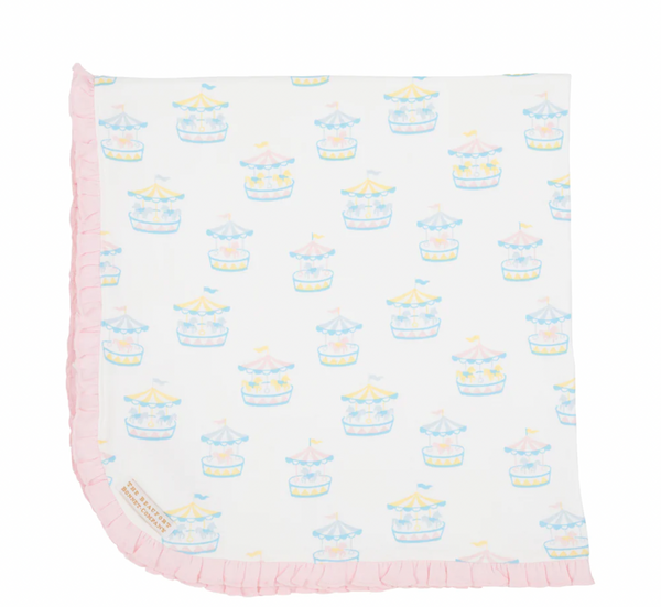Baby Buggy Blanket in Caruosel Pink