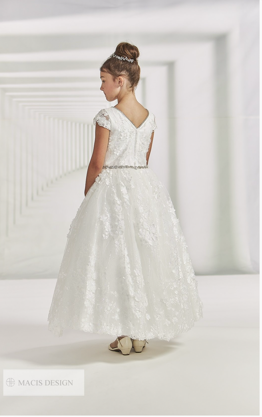 macis design first communion dresses MD1984 Macis Design Communion or Flower girl dress 12 / ivory / Full Length