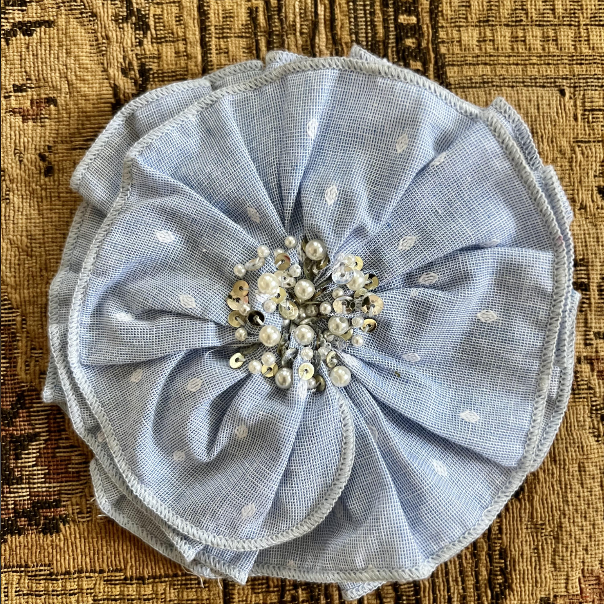 Sky Blue Fabric Headband or Clip