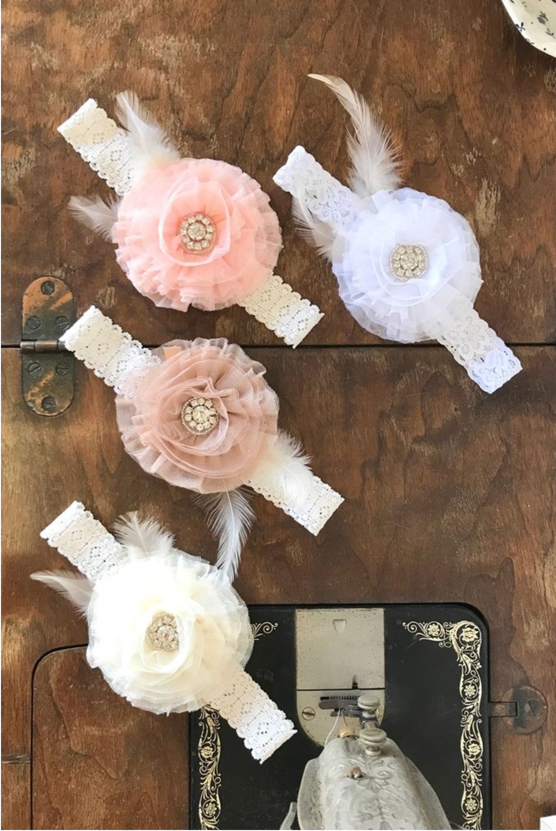 Tulle and Feather Headband