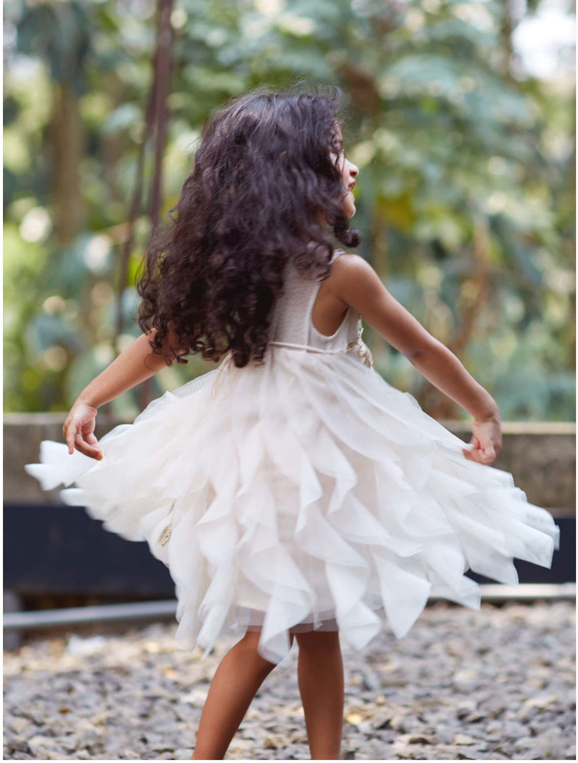 Cascading Champagne Dress