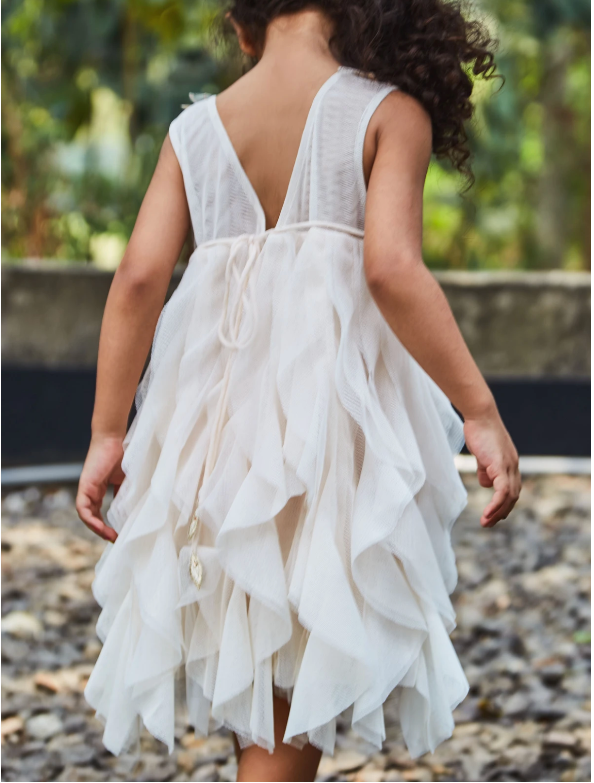 Cascading Champagne Dress