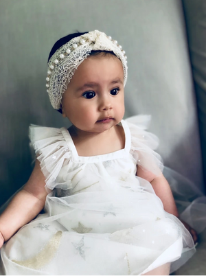 Lace and Pearl Headband