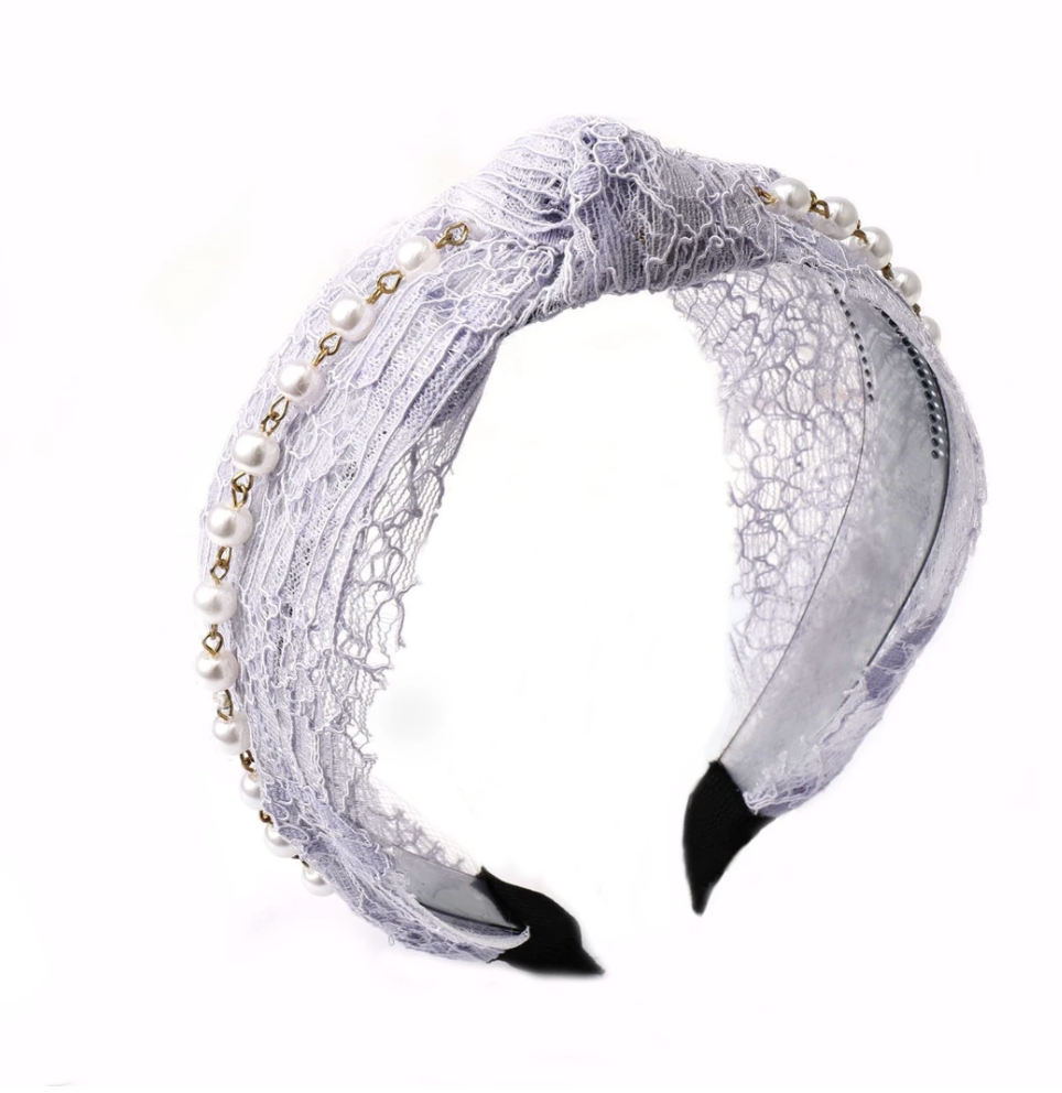 Lace and Pearl Headband
