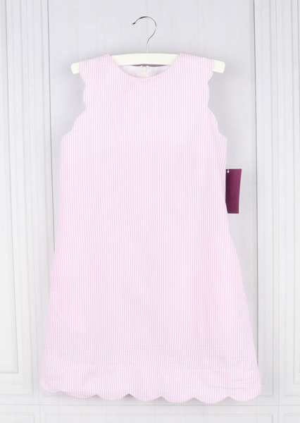 Pink Scallop Shift Dress
