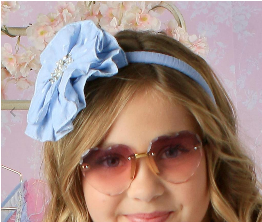 Sky Blue Fabric Headband or Clip