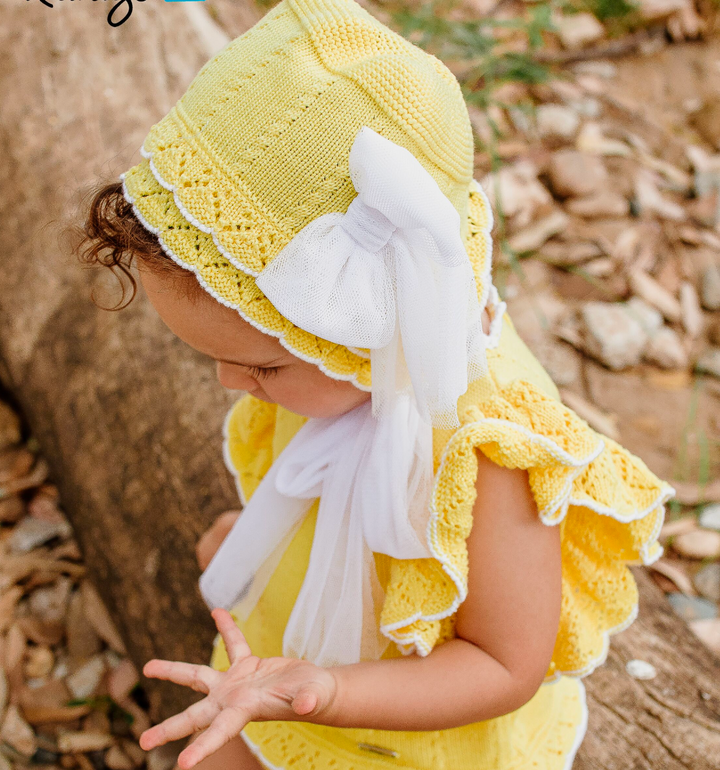 Knit Yellow Bonnet