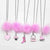 XO Heart Bright Pink Fur Pom Necklaces