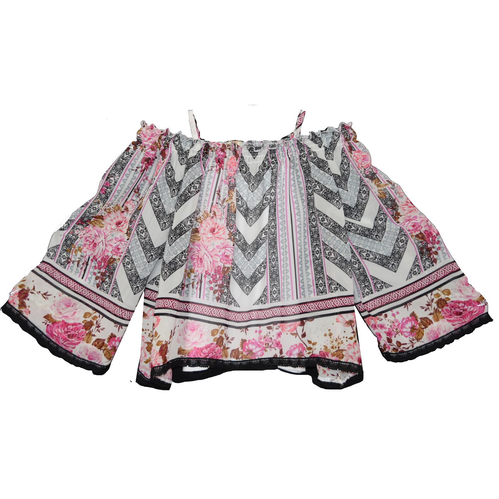 Tru Luv Havana Floral Print Top