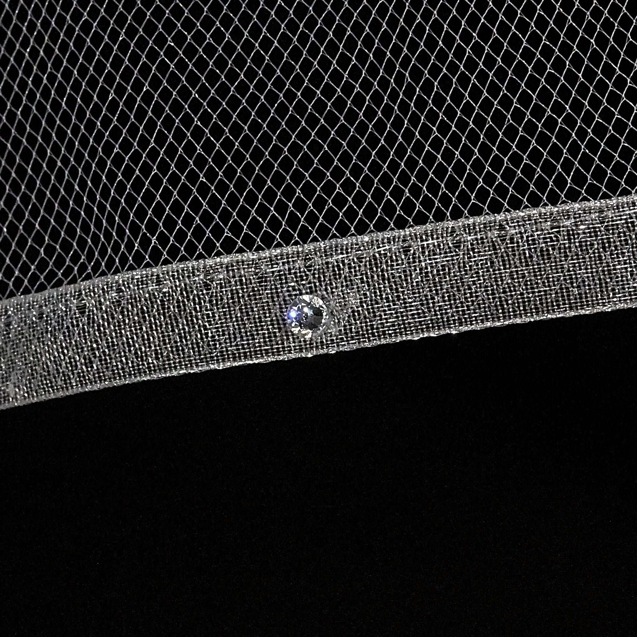 Two Tiered Crystal Veil Communion White