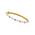 Twin Stars Flower Bangle In White bracelet gold enamel