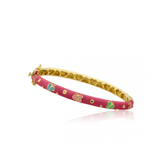 Twin Stars Butterfly Bangle In Hot Pink bracelet