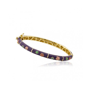 Twin Stars Double Flower Bangle in Purple bracelet