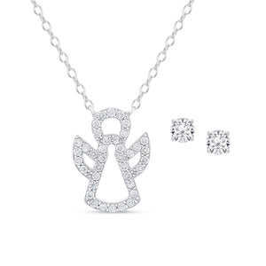 Lily Nily Angel Pendant and Studs Set