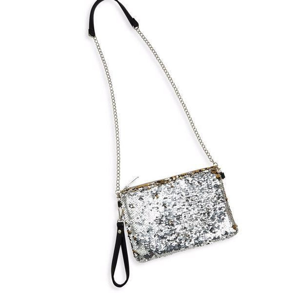 Women's Clutch Bags for Evening Bridal Wedding Party with Sequin Glitter  Shine in Silver Black Grey Black 2024 - $20.99