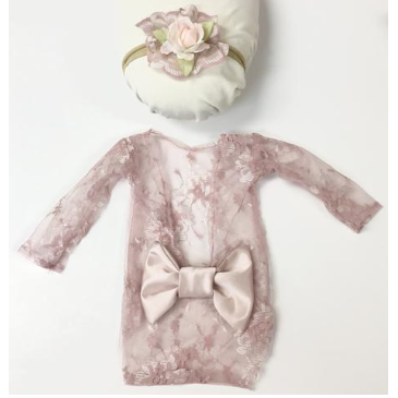 Blush Lace Leotard newborn infant onesie romper