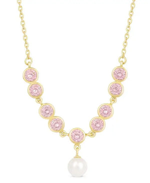 Lily Nily Pink CZ Necklace