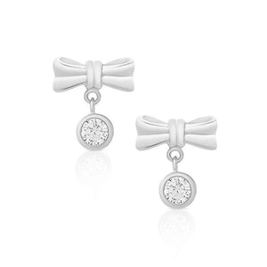 Lily Nily Bow CZ Drop Earrings