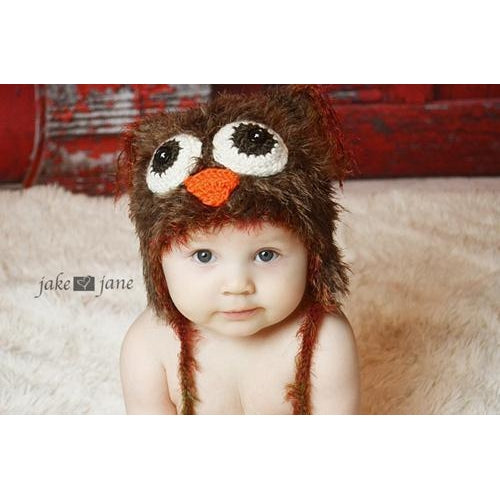 Daisy Baby Fisher Knit Hat in Pink, Blue or Chocolate