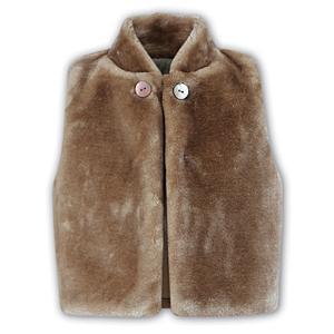 Sarah Lousie Beige Fur Vest 01925