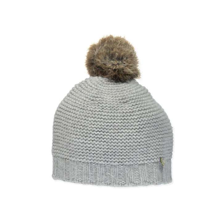 Gray Pom Pom Hat