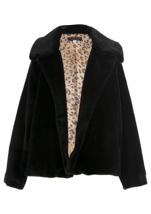 Hannah Banana Black Faux Fur