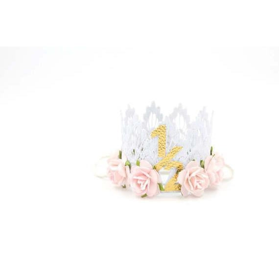 Lace Crown Birthday White