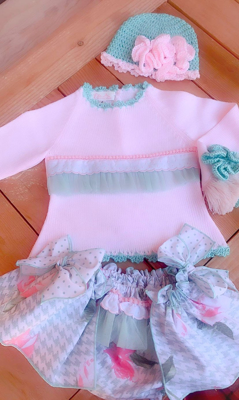 Mint and Pink Bloomer Set