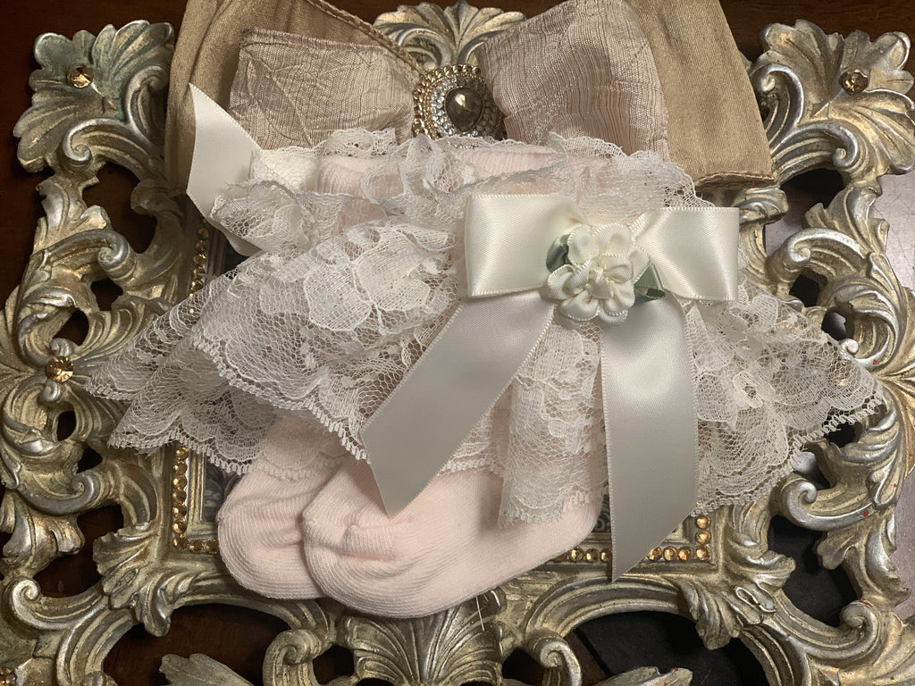 Katie Rose Ivory Lace Sock