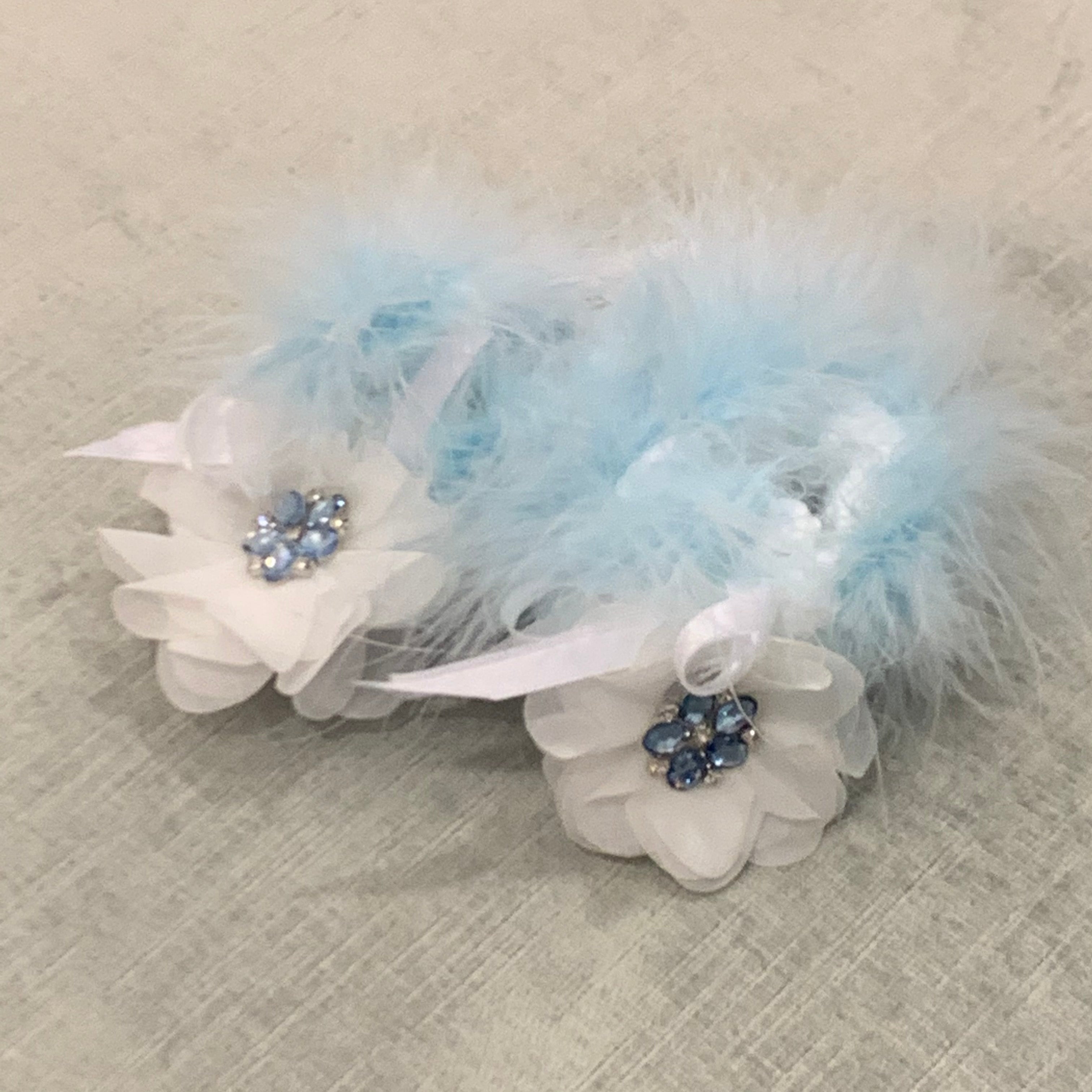 Blue Marabou Booties