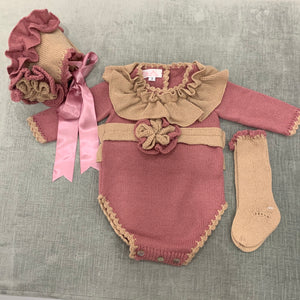 Rosy Camel Knit Set