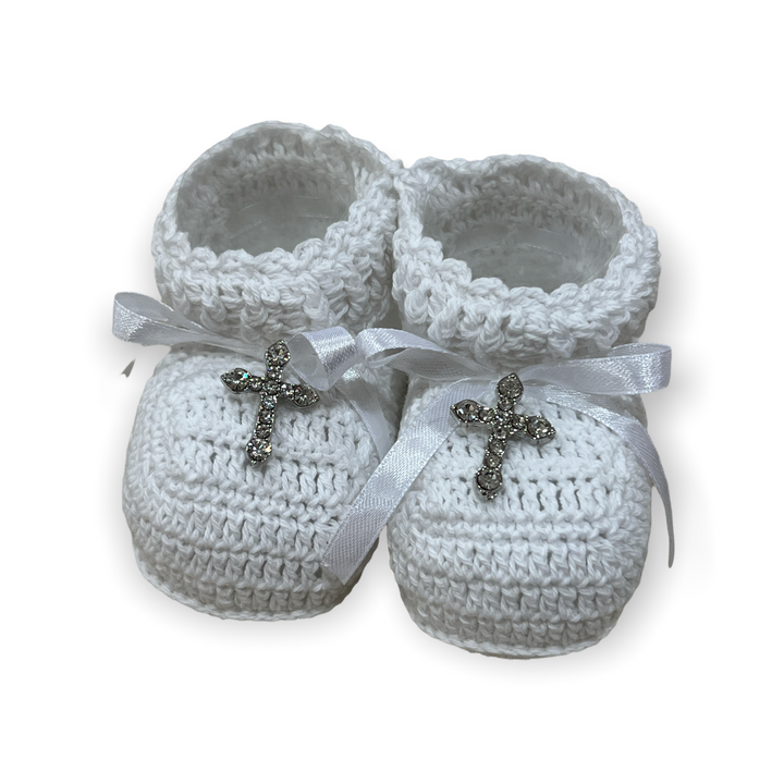 Crochet Booties With Cross