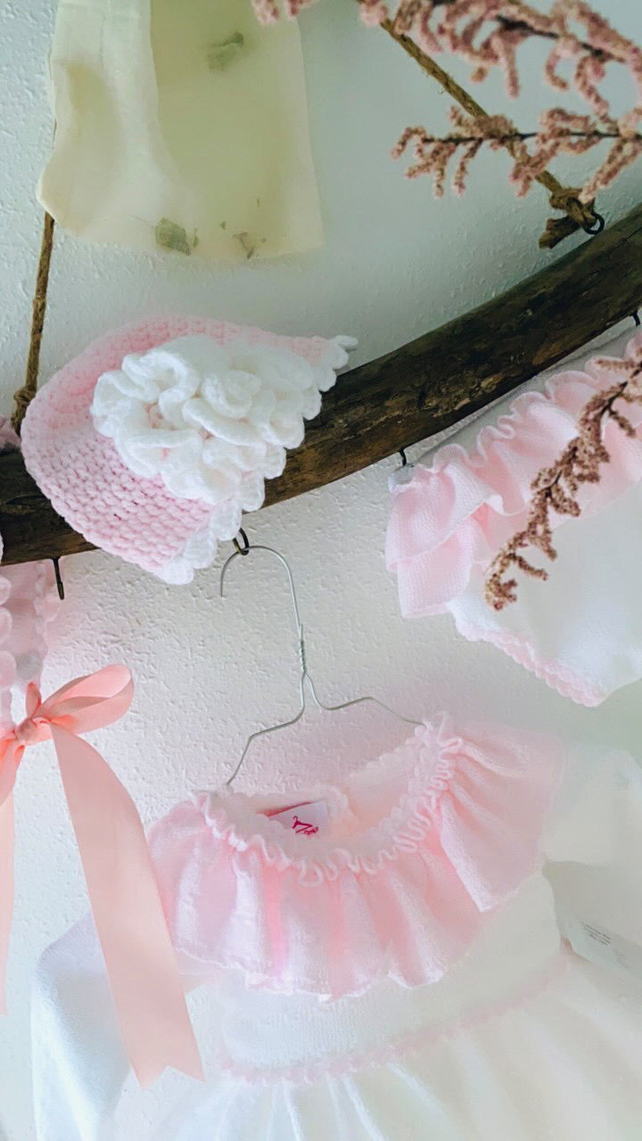 The Rosa Dress in White and Pink