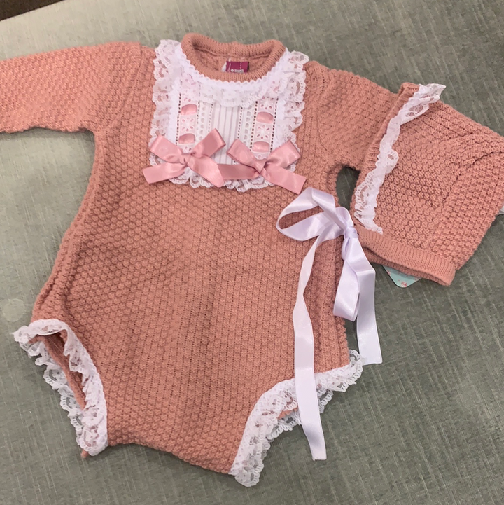 Dusty Pink Knit Onesie