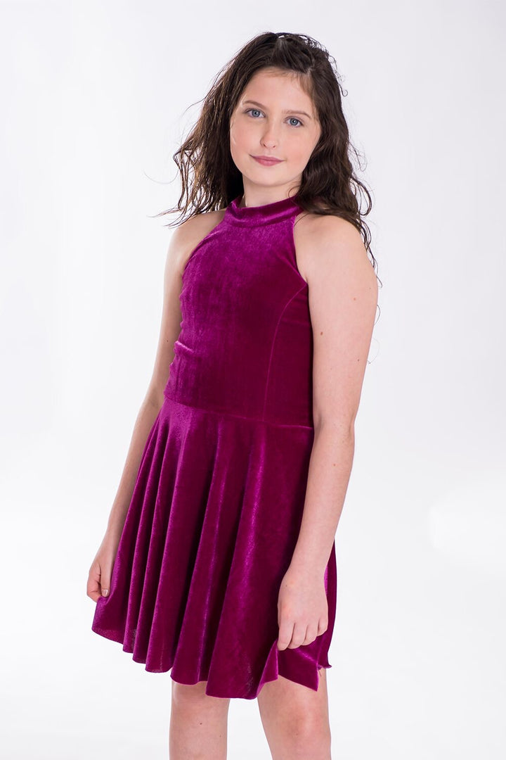 Zoe, Ltd Magenta Velvet Dress