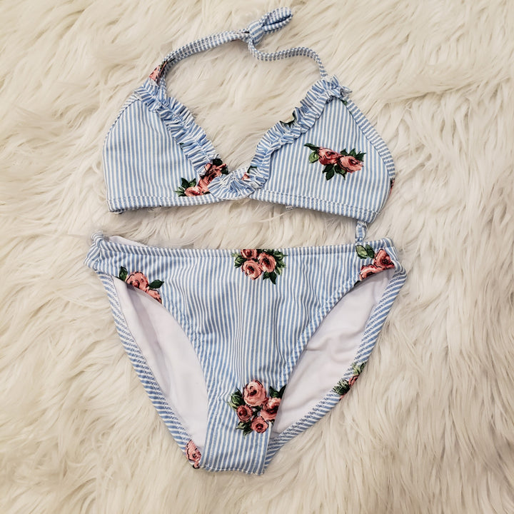 Stripe Rose Bikini