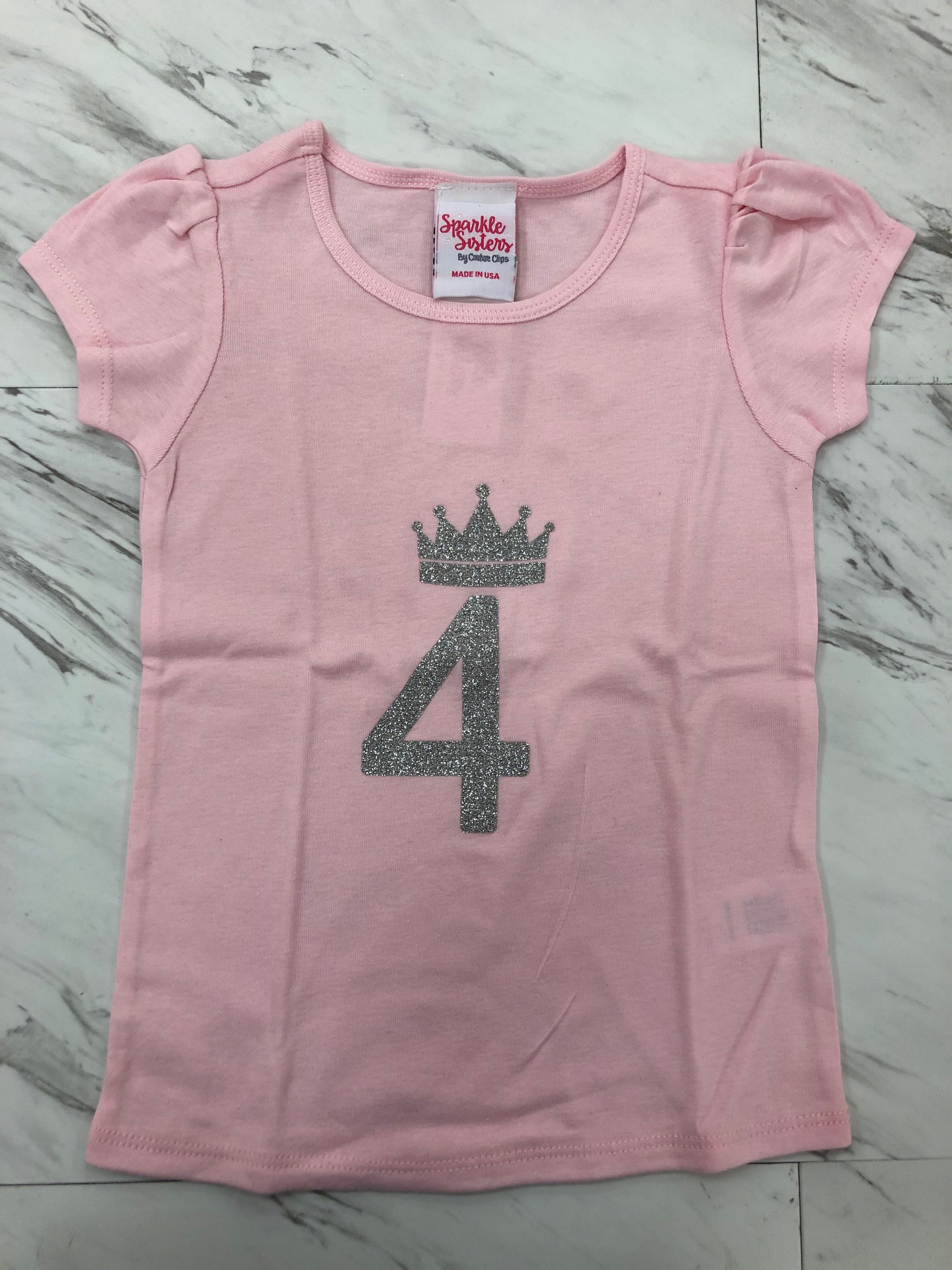 Silver and Pink Birthday Crown Shirt