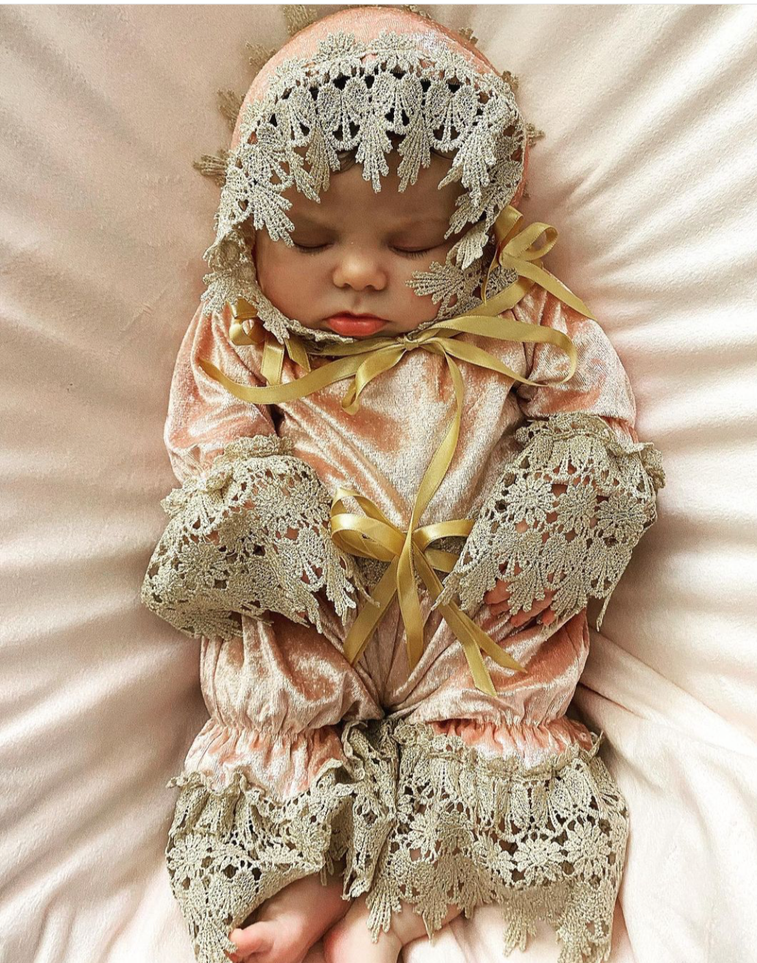 Velvet Romper and Bonnet