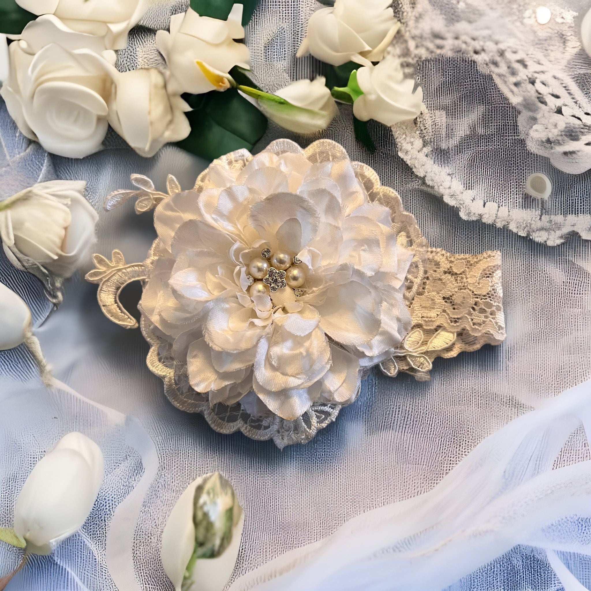 Flower Christening Headband