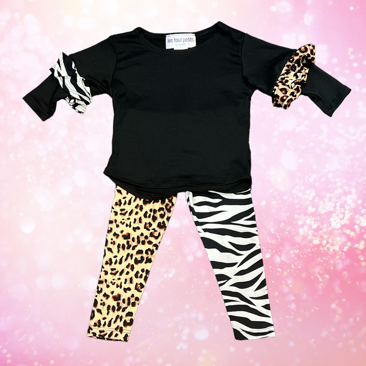 Leopard and Zebra Legging Set