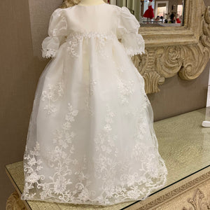 Ivory Lace and Pearl Christening Gown