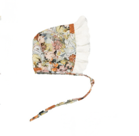 Cream Floral Bonnet